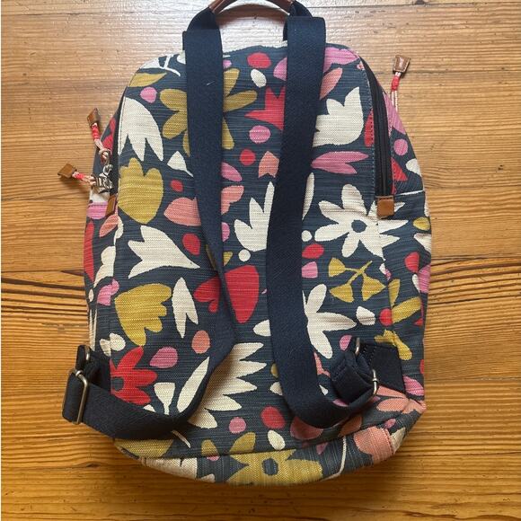 Fossil Blake navy pink floral two compartment laptop backpack - Picture 6 of 6